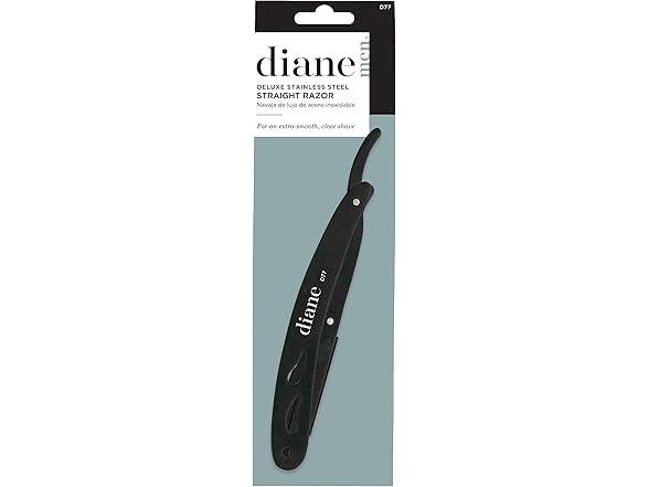 Diane Professional Straight Edge Shaving Razor, Black, 0.15 lb