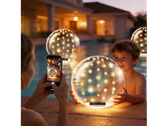 BITIWEND 2-Pack Solar Pool Lights 14in