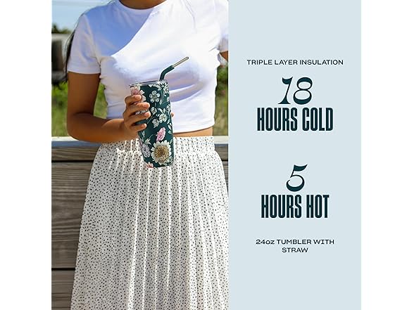 S'well Stainless Steel Tumbler with Straw and Slide-Open Lid