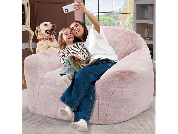 Homguava Pink Giant Bean Bag Chair