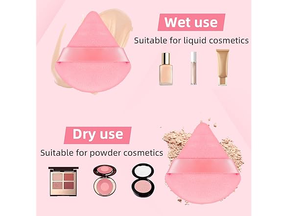 8 Pcs Triangle Powder Puff Face with Case