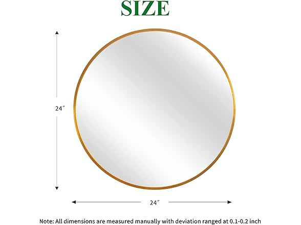 Trvone Gold Round Mirror 24inch