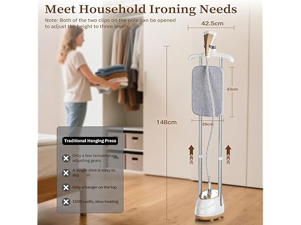 HAPAIS 1800W Standing Garment Steamer