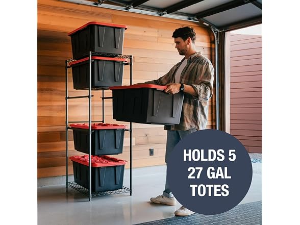 CleverMade Tote Tower Single 5-Tier Heavy-Duty Organizer Rack