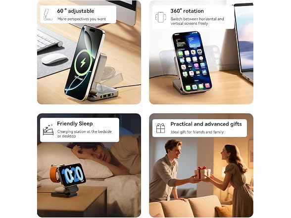 FREEFISH 3 in 1 Wireless Charging Station
