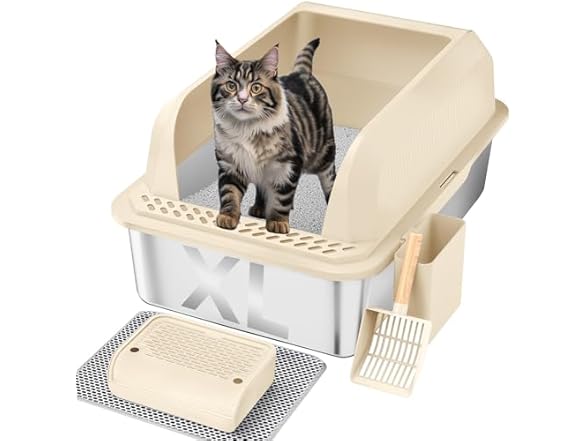 XL Stainless Steel Cat Litter Box