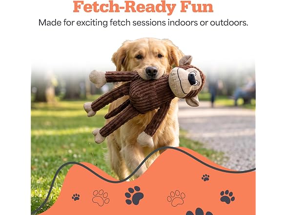 Bow Wow Pet 2 Pack Plush Dog Toy with Squeaker & Crinkle