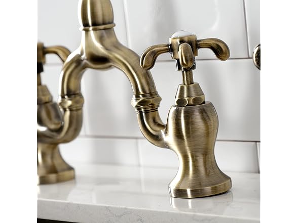 Kingston KS7793TXBS Bridge Kitchen Faucet w Sprayer
