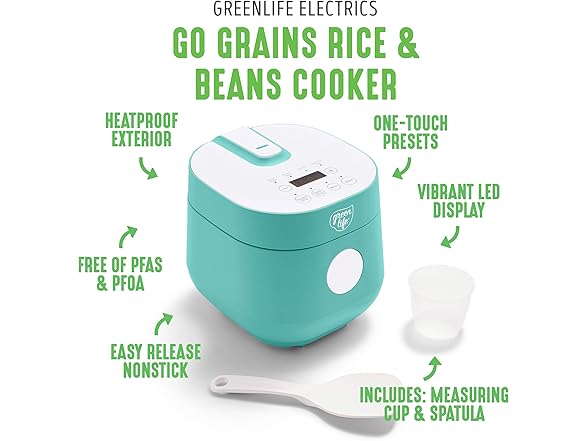 GreenLife 4-Cup Rice & Grain Cooker