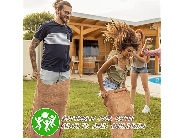Kmise Burlap Potato Sack Race Bags (Pack of 6)