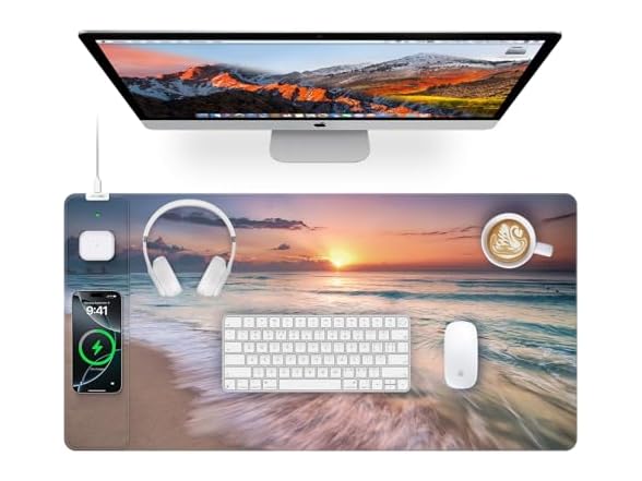 Wireless Charging Mouse Pad, 31.5"x15.8" (No Adapter)