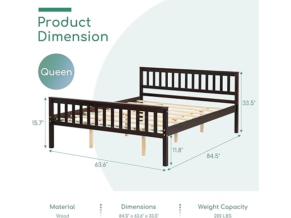 Airdown Queen Size Bed Frame