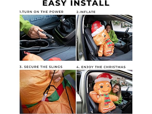 Zone Tech CR0007 Inflatable Gingerbread Blow-Up Brown/Red