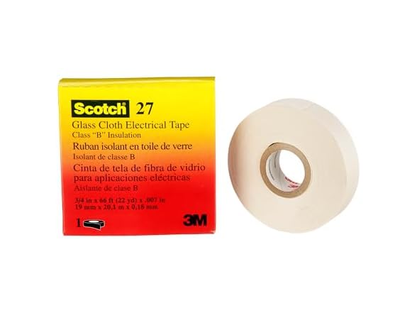 3M Glass Cloth Electrical Tape 27, 3/4 in x 66ft