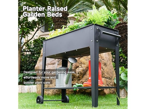 32" Raised Garden Bed with Wheel