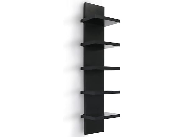 Bloddream 5-Tier Wall Shelves Black 30.7