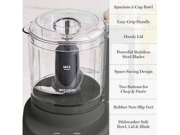 Martha Stewart 3 Cup Electric Food Chopper Caviar