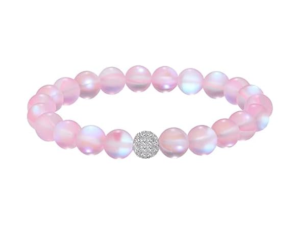 Mystic Mermaid Glass Bracelet Pink 8MM