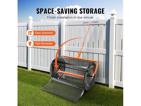 Compost Spreader, 24.4-25.6" Height Adjustable
