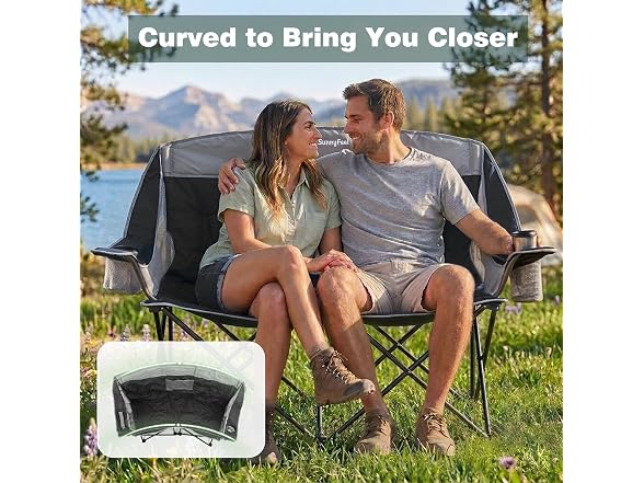 SUNNYFEEL Black Loveseat Chair w/Cooler