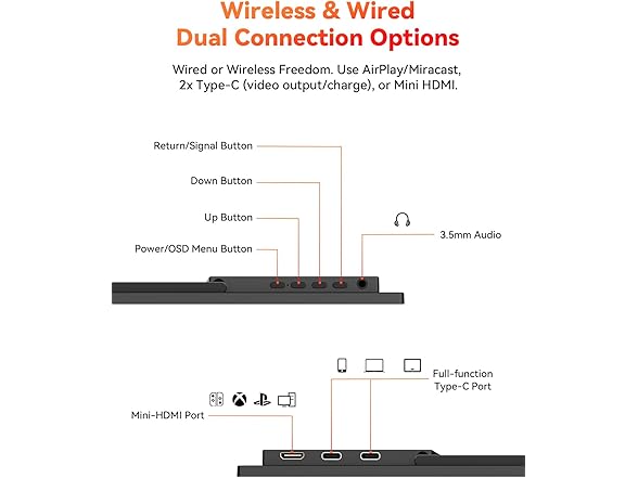 16" 2.5K Wireless Portable Monitor Battery-Powered