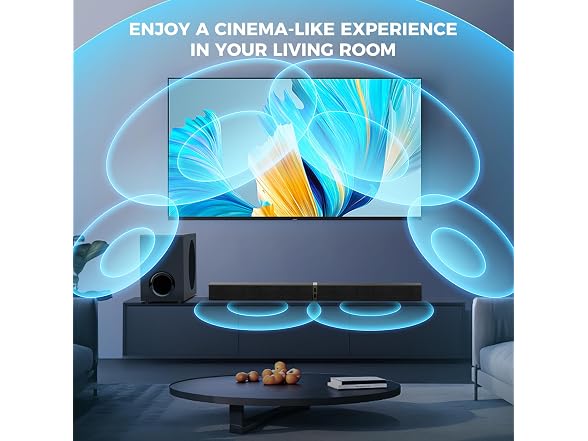 Ainclte 120W Sound Bar w/Subwoofer