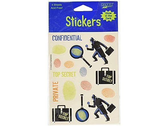 "Glow In The Dark Stickers, 4 Sheets"