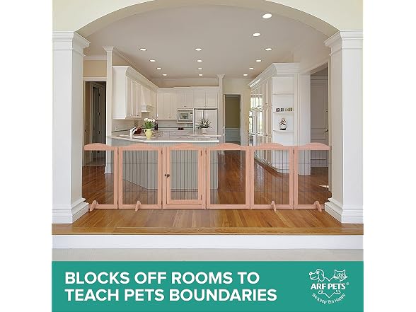Arf Pets Dog Gates With metal 6 Panels Walnut
