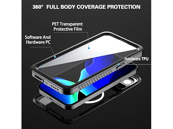 Hualele Magnetic iPhone 15 Pro Case
