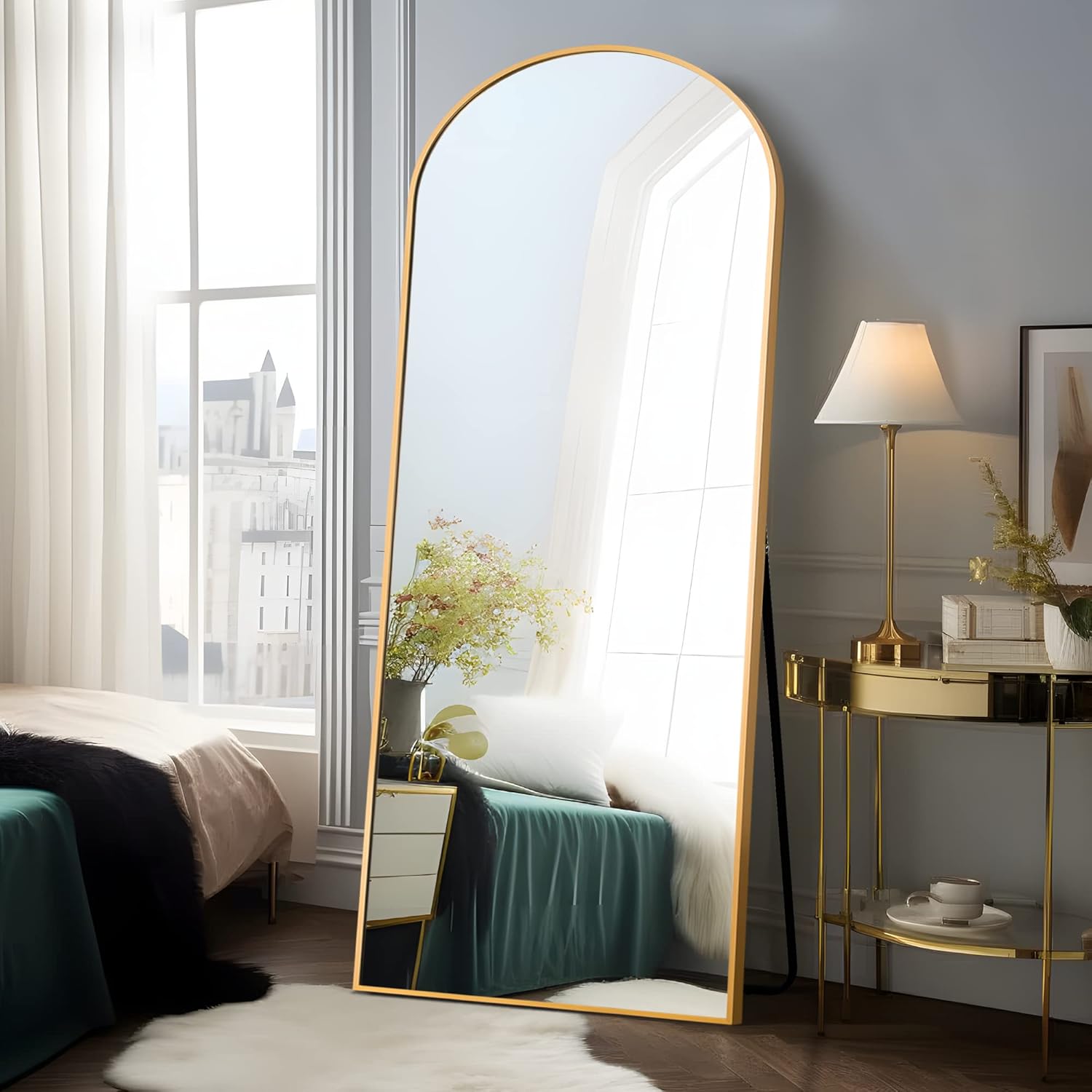 NeuType Arched Full Length Mirror with Stand - Gallery 10