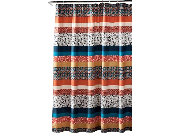 Lush Decor Boho Stripe Shower Curtain Fabric 