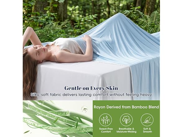 PHF Sky Blue Cooling Blanket Throw XL Size 50"x70"