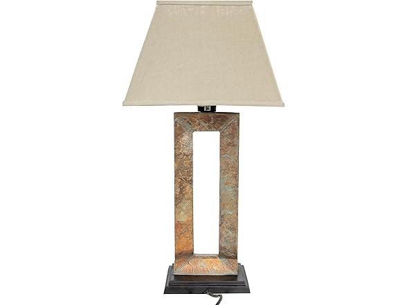 Open Rectangle Slate Table Lamp