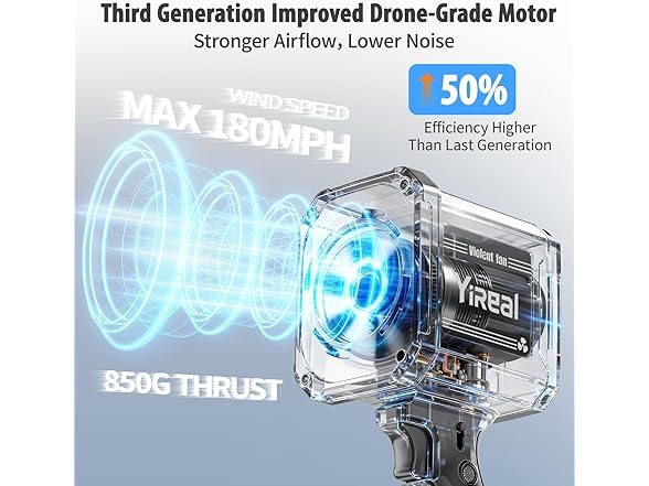 YIREAL Cordless Leaf Blower with Battery