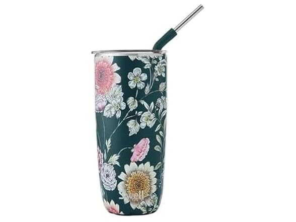 S'well Stainless Steel Tumbler with Straw and Slide-Open Lid