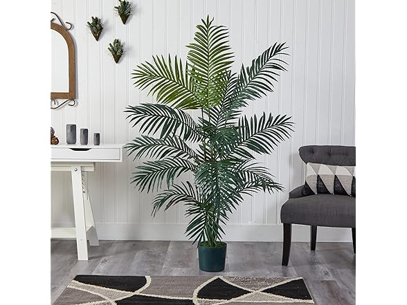 Nearly Natural 5.5ft Palm Tree Green
