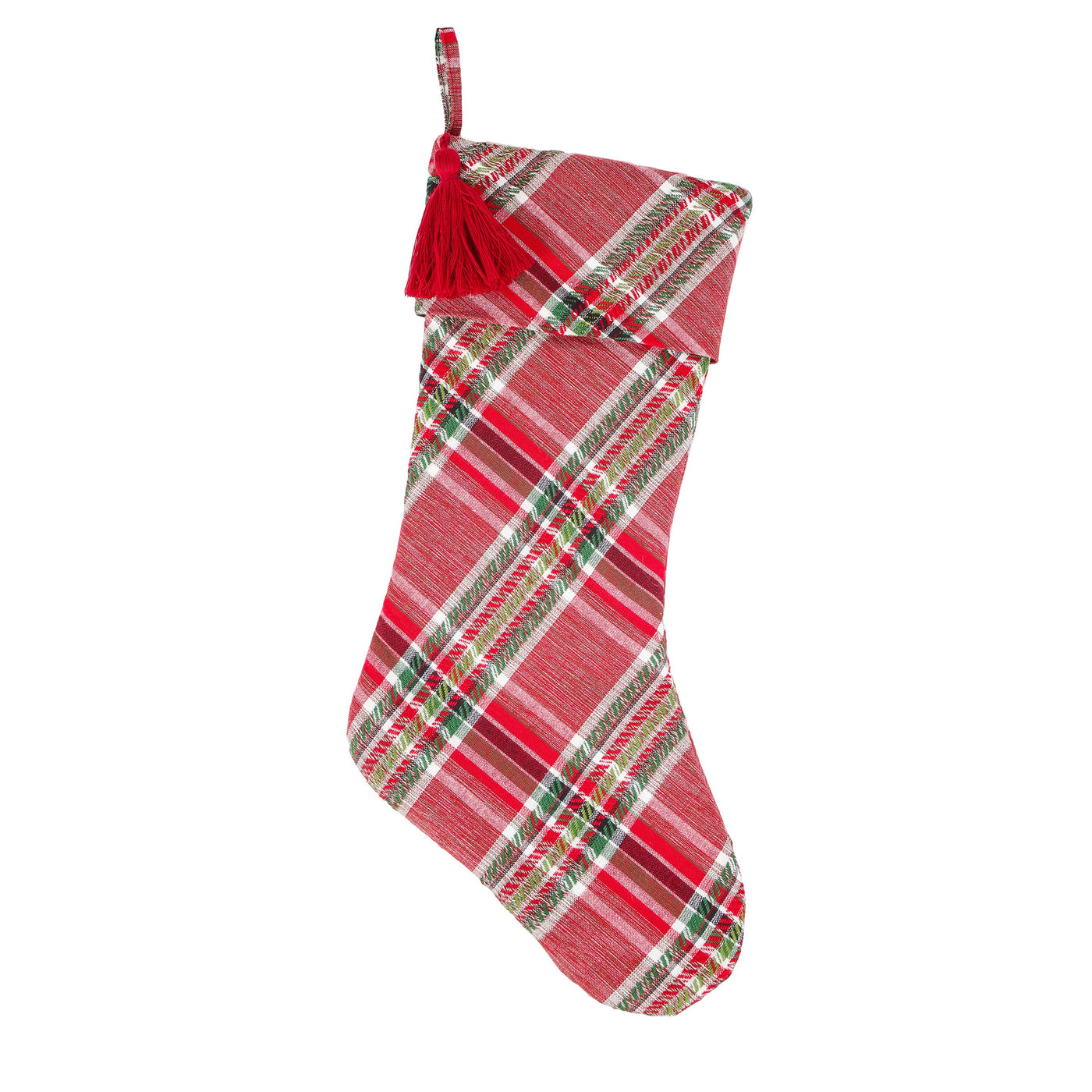 National Tree Company 20"L x 11"W Red Cotton Biased Cut Plaid - Gallery 2
