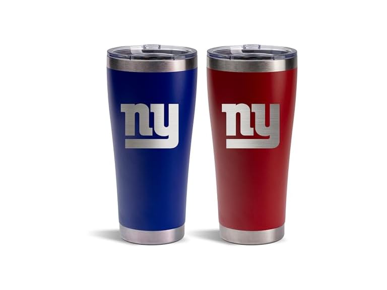 The Memory Company Officially Licenced NFL 30OZ Tumbler Set - 2-Pack Home & Away Stainless Steel Insulated Tumblers with Straws, Double Wall Vacuum Sealed Football Fan Drinkware