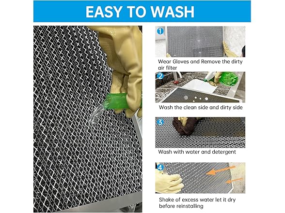 UBeesize Reusable 10x20x1 Air Filter Electrostatic HVAC
