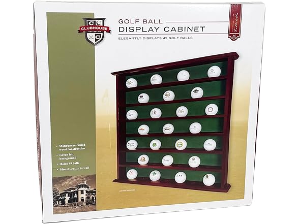 Clubhouse Collection Mahogany Golf Ball Display Cabinet