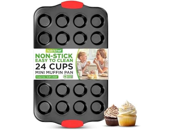 NutriChef 24-Cup Nonstick Mini Muffin Pan