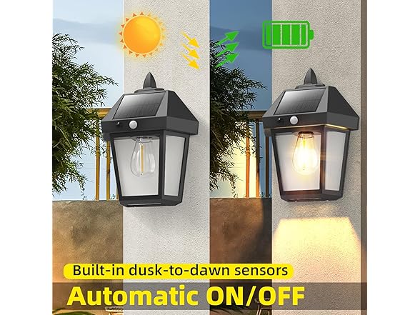 4 Pack Motion Sensor Wall Lanterns