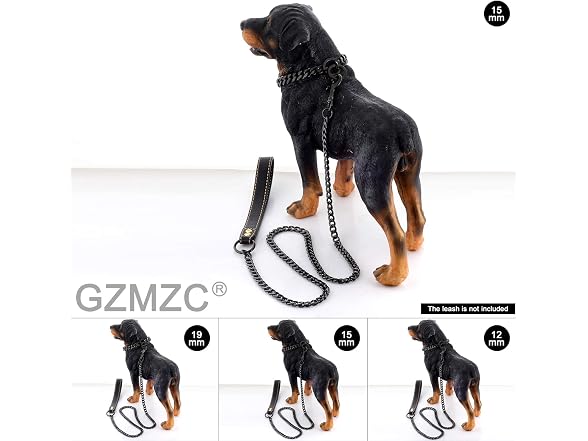 Dog Chain Collar Black Color High Polished S