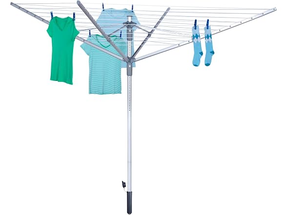 Honey-Can-Do DRY-04252 Umbrella Outdoor Dryer, Silver, 192 Feet, 40 lbs