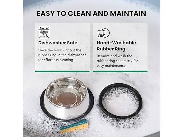 ICONIC PET 8 oz, 1 Cup SS Non Skid Pet Bowl