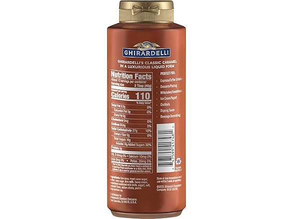 Ghirardelli Caramel Sauce Squeeze Bottle, 16 oz