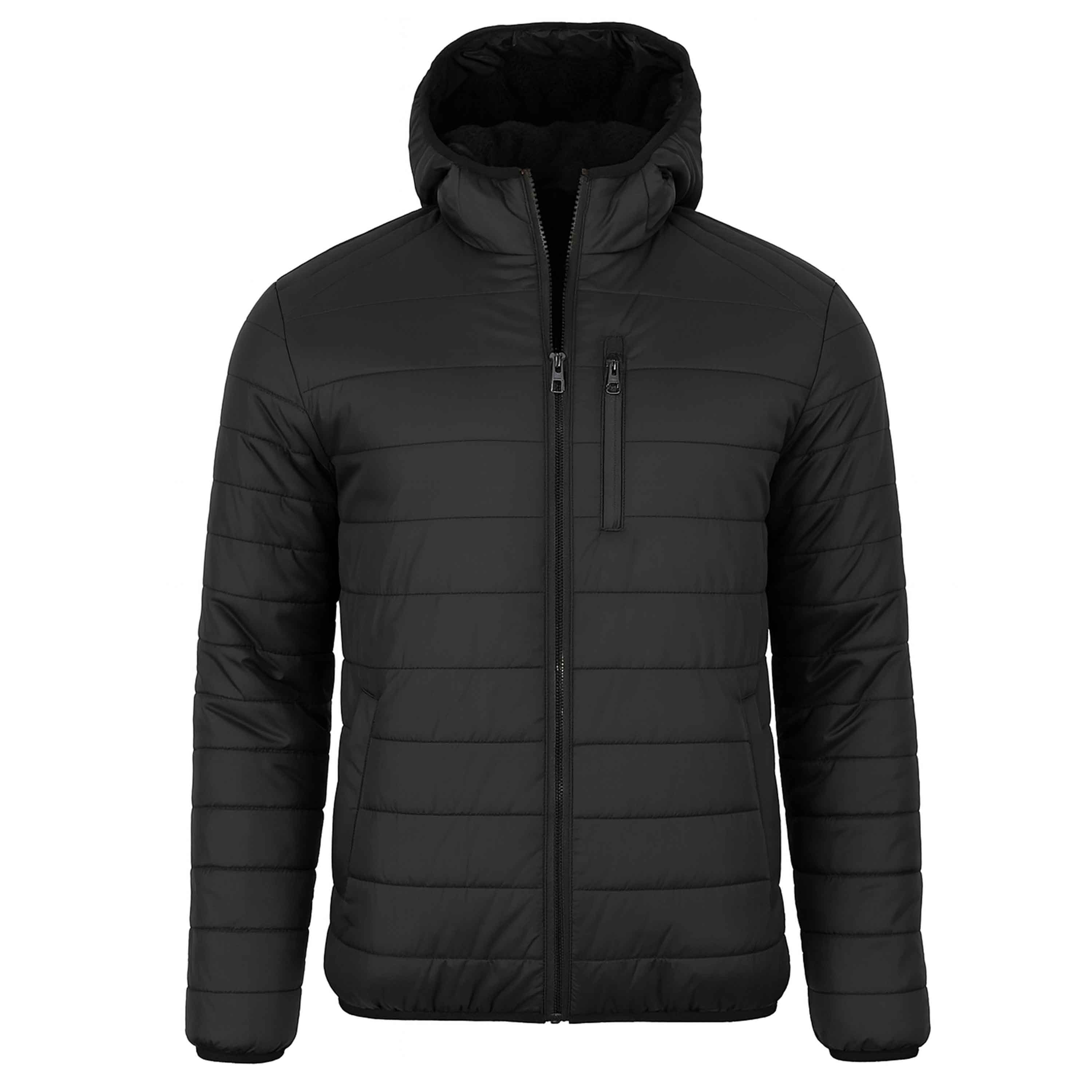 Mens Sherpa Fleece-Lined Hooded Puffer Jacket - Gallery 23
