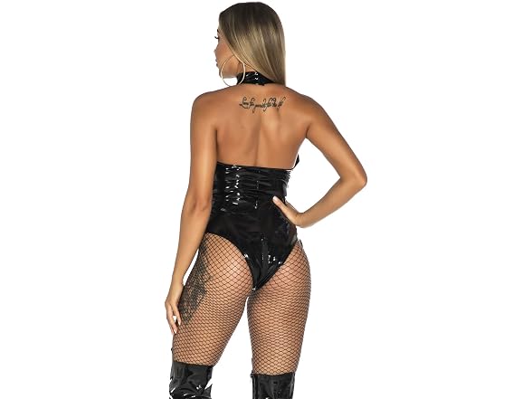 Feoya (L) Patent Leather Halter Neck Bodysuit