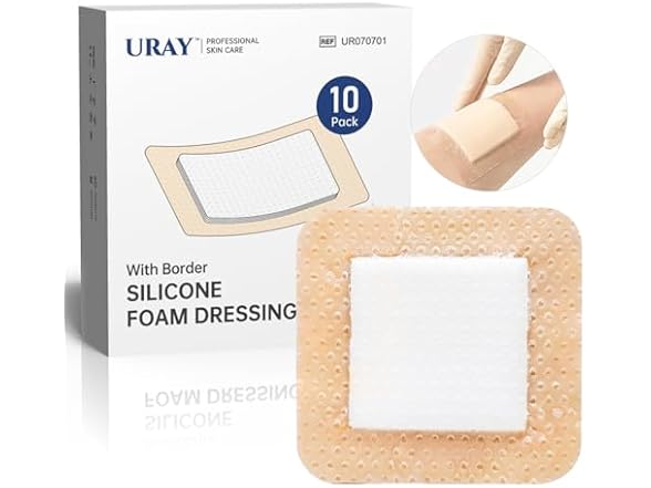URAY Silicone Foam Dressing with Border