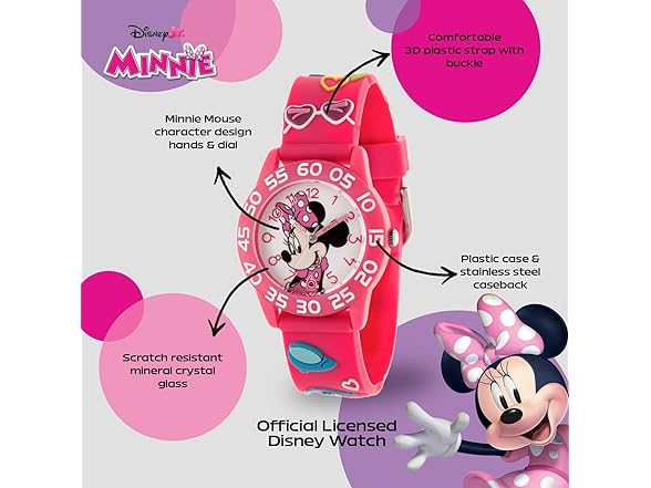 DISNEY Minnie Mouse Watch for Kids 3-5